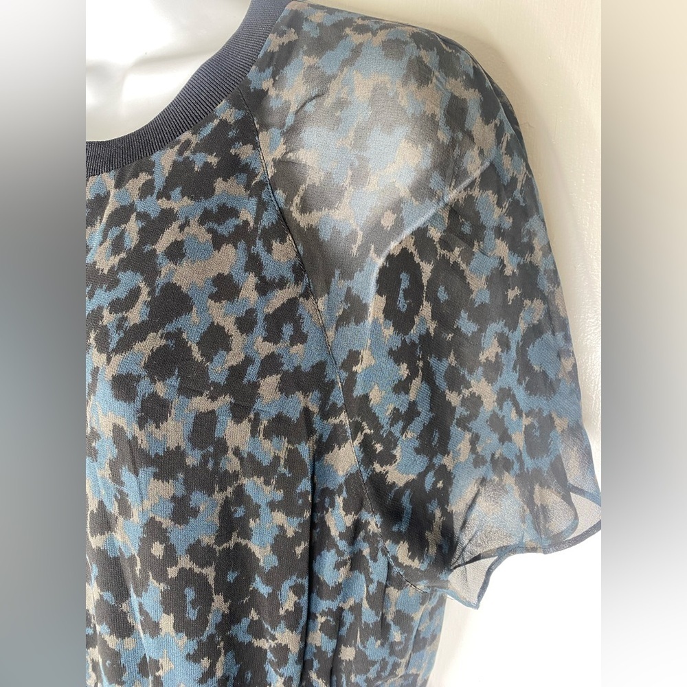 MADEWELL Blue and Black Women's Tiered Ruffle Dress - Picture 8 of 8